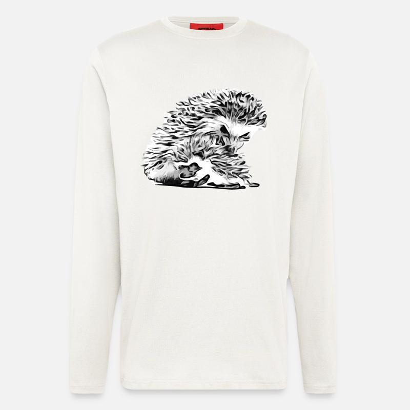Igel Mama mit Igel Baby - Langarmshirt - made by SPREAD - OFF WHITE