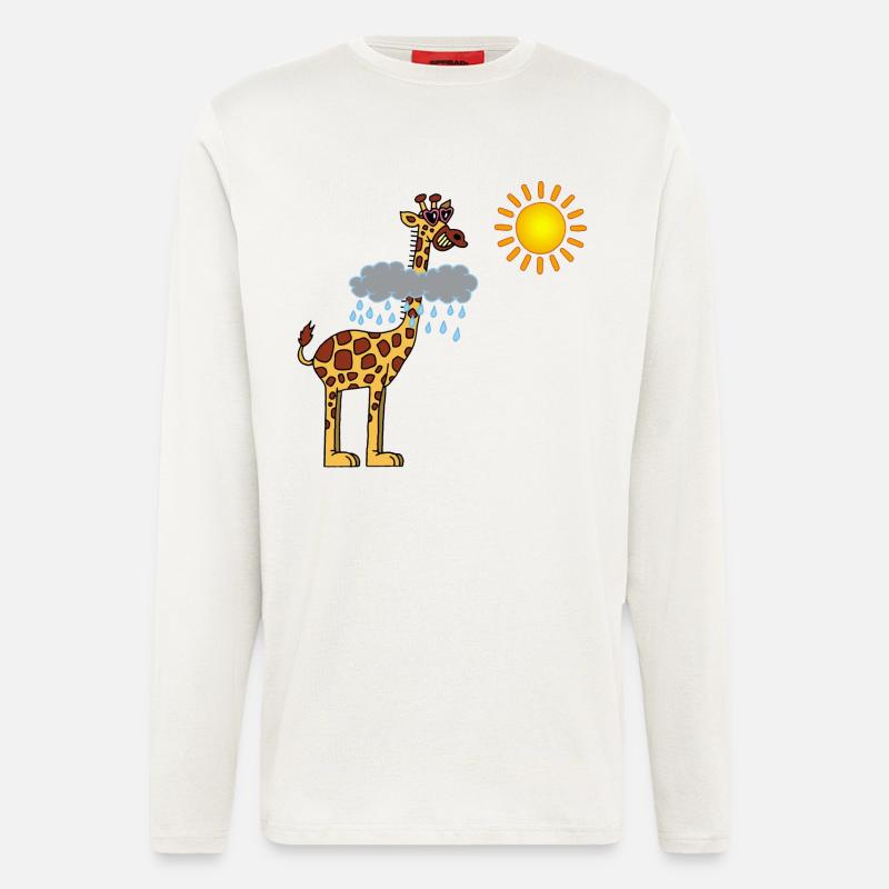 Giraffe und Sonne - Langarmshirt - made by SPREAD  - OFF WHITE