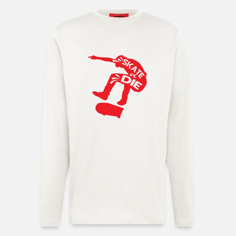 Skate Or Die - Langarmshirt - made by SPREAD  - OFF WHITE