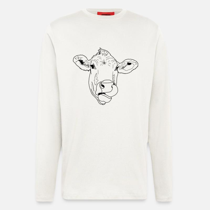 Leckende Kuh - Langarmshirt - made by SPREAD  - OFF WHITE