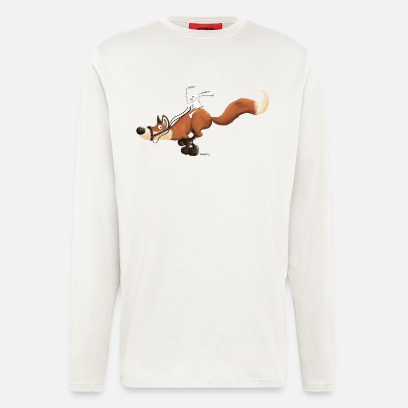Rabbit riding a fox - Longsleeve - made by SPREAD  - OFF WHITE