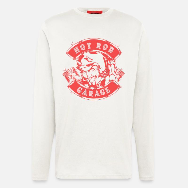 Hot Rod Garage V8 - Longsleeve - made by SPREAD - OFF WHITE