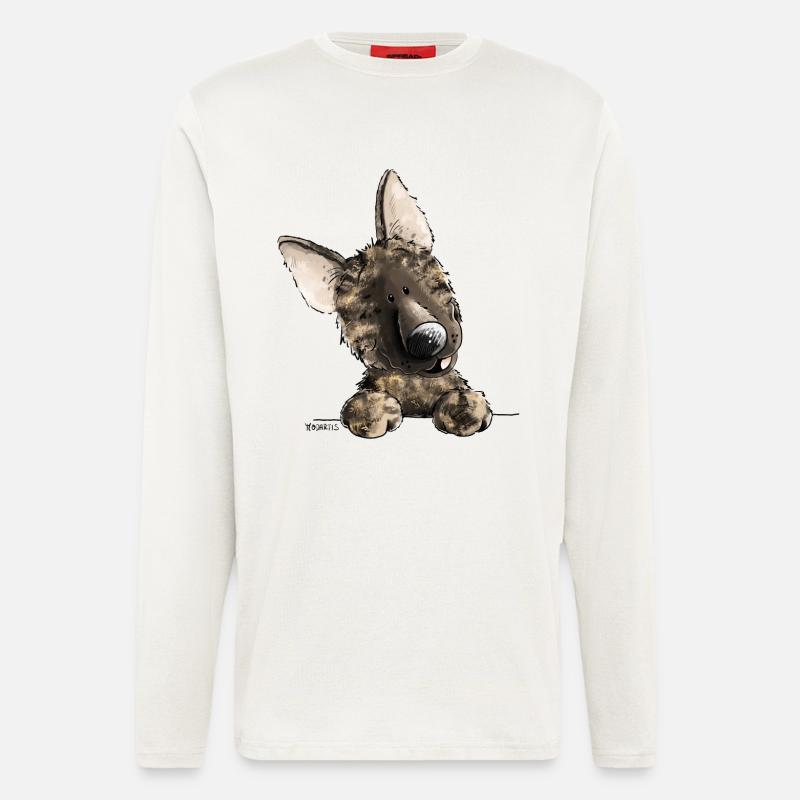 Lustiger Holländischer Schäferhund I Comic Hund - Langarmshirt - made by SPREAD  - OFF WHITE