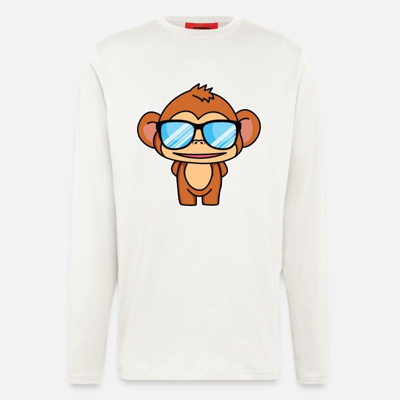 Clever little monkey - design - Longsleeve - made by SPREAD  - OFF WHITE
