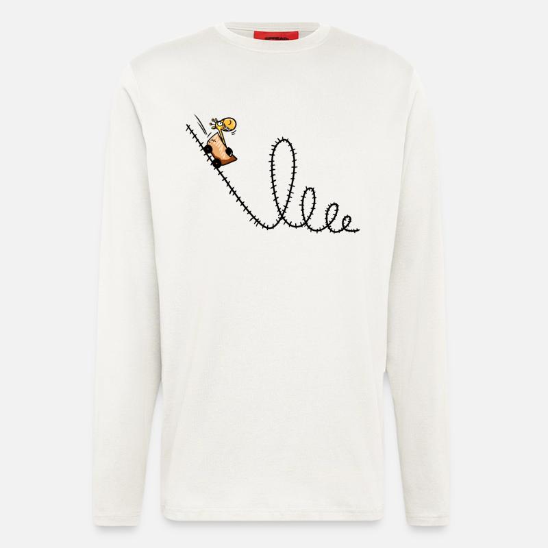 Giraffe fährt Achterbahn - Langarmshirt - made by SPREAD  - OFF WHITE