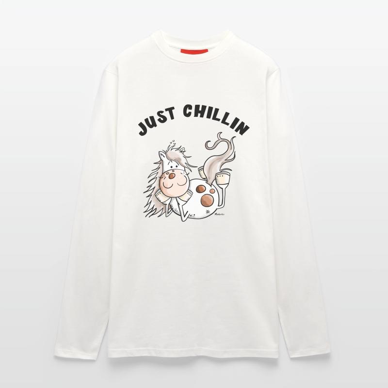 Chillendes Pferd - Comic - Pferde - Geschenk Langarmshirt - made by SPREAD 