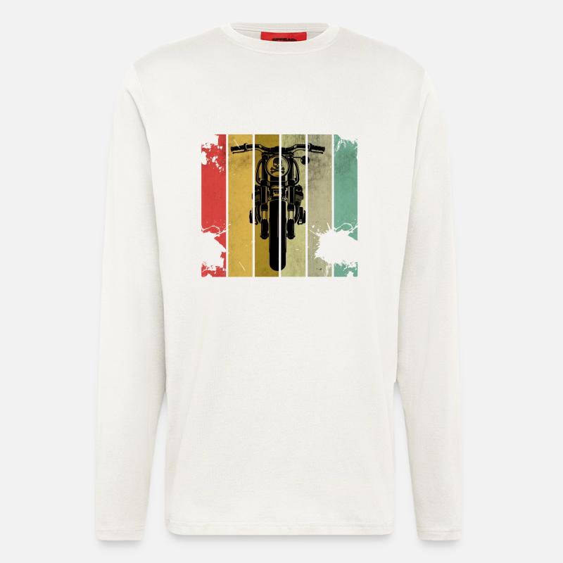 Motorrad Biker Retro - Langarmshirt - made by SPREAD  - OFF WHITE