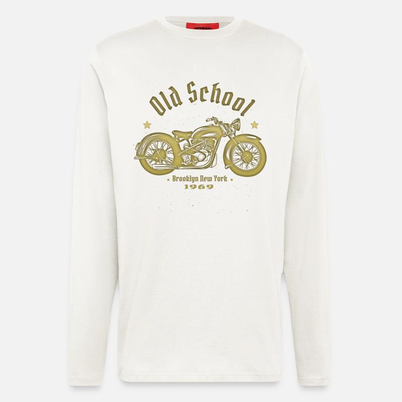 Old School Biker 1969 - Langarmshirt - made by SPREAD  - OFF WHITE