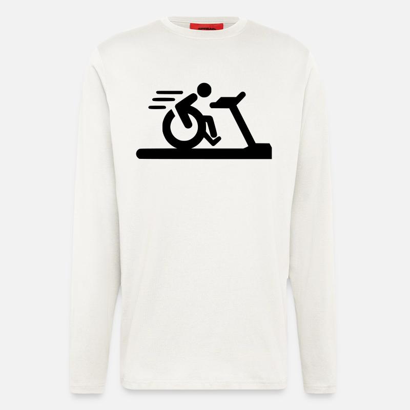 Fitness im Rollstuhl # - Langarmshirt - made by SPREAD - OFF WHITE