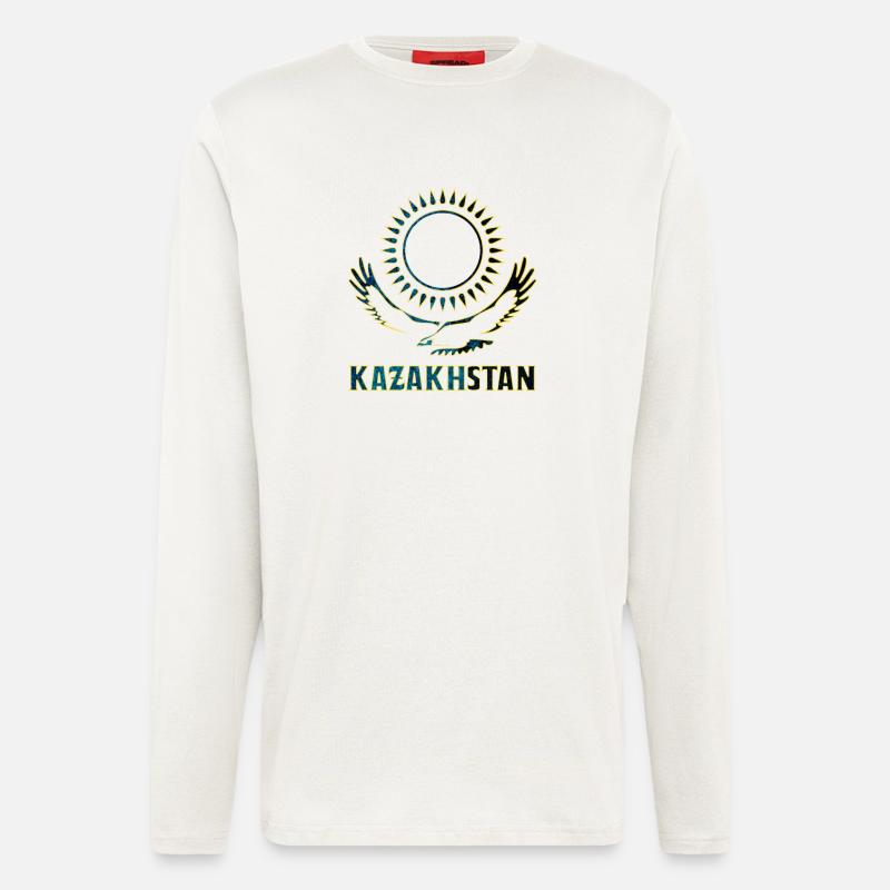 Kasachstan Steppenadler Geschenk - Langarmshirt - made by SPREAD  - OFF WHITE