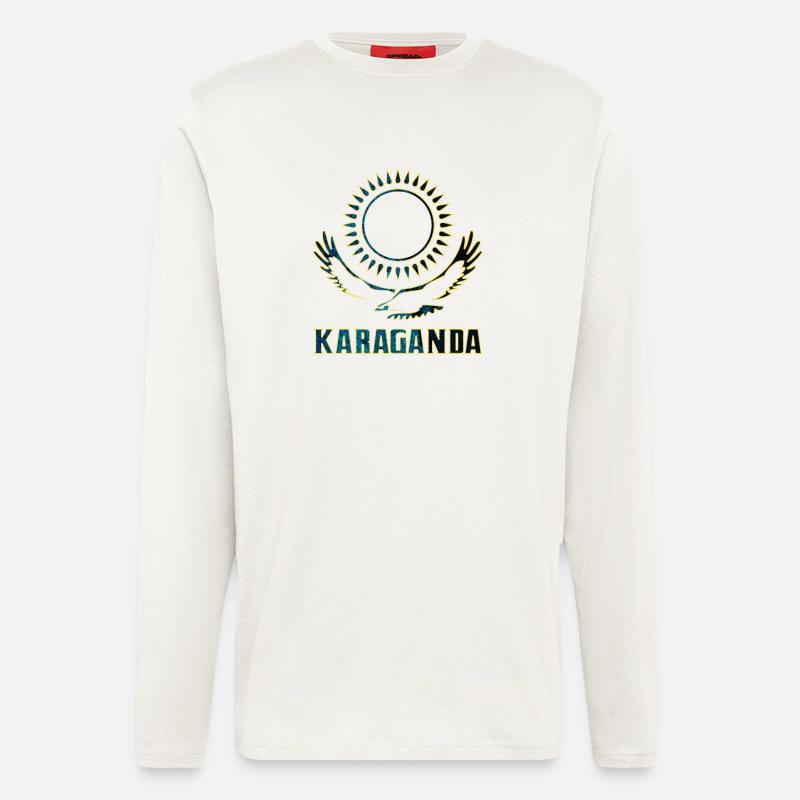 Karaganda Kasachstan Geschenk - Langarmshirt - made by SPREAD  - OFF WHITE