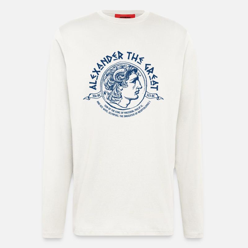 Alexander der große Mazedonien - Langarmshirt - made by SPREAD  - OFF WHITE