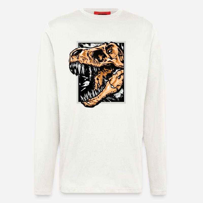 Dinosaurier / T-Rex / Trex / Geschenkidee - Langarmshirt - made by SPREAD - OFF WHITE