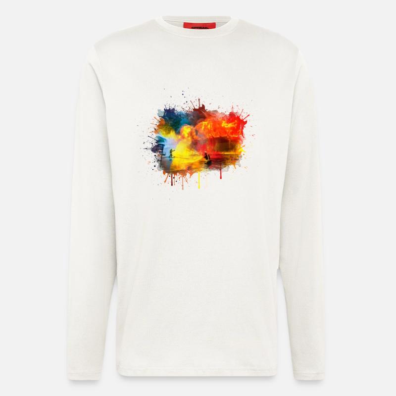 Feuerwehr-Brandbekämpfung in Aktion - Langarmshirt - made by SPREAD  - OFF WHITE