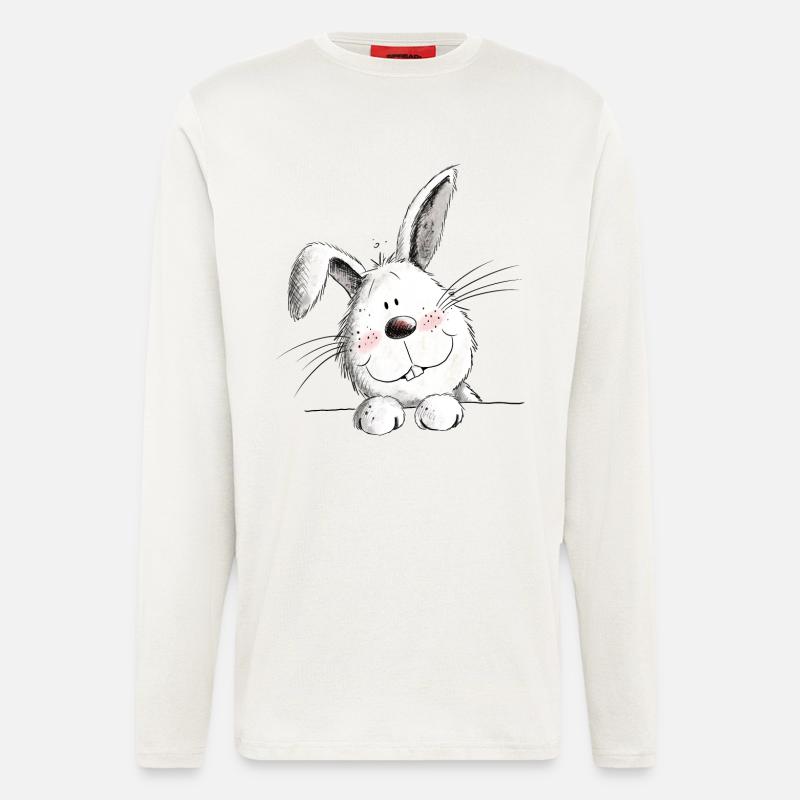 Funny rabbit I rabbit motif rabbit - Longsleeve - made by SPREAD  - OFF WHITE