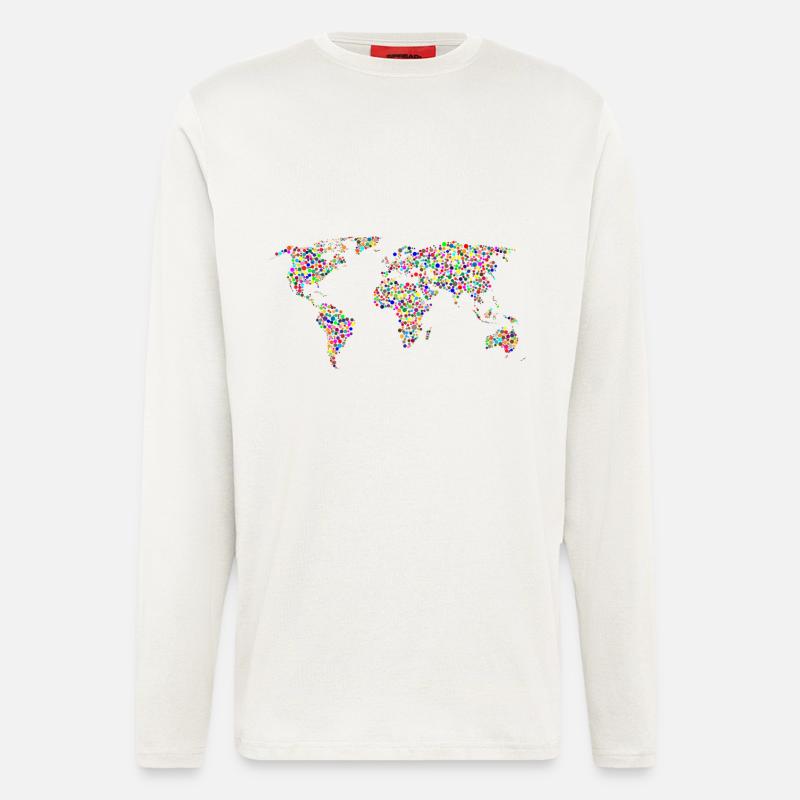 ERDPUNKT: Punkte Planisphäre - Langarmshirt - made by SPREAD  - OFF WHITE