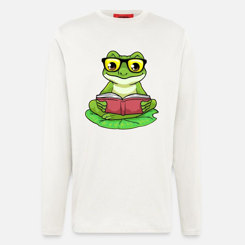 Frog Nerd Book Glasses - Longsleeve - made by SPREAD - OFF WHITE