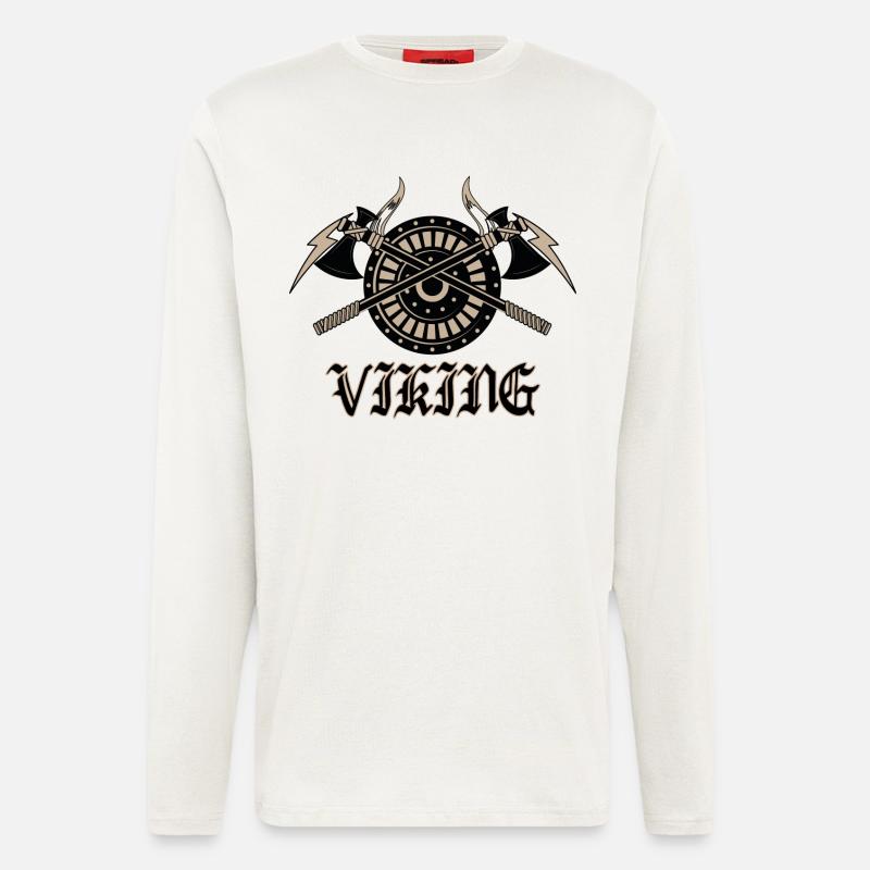 Vikings - Manches longues bio décontracté fabriqué en UE - OFF WHITE