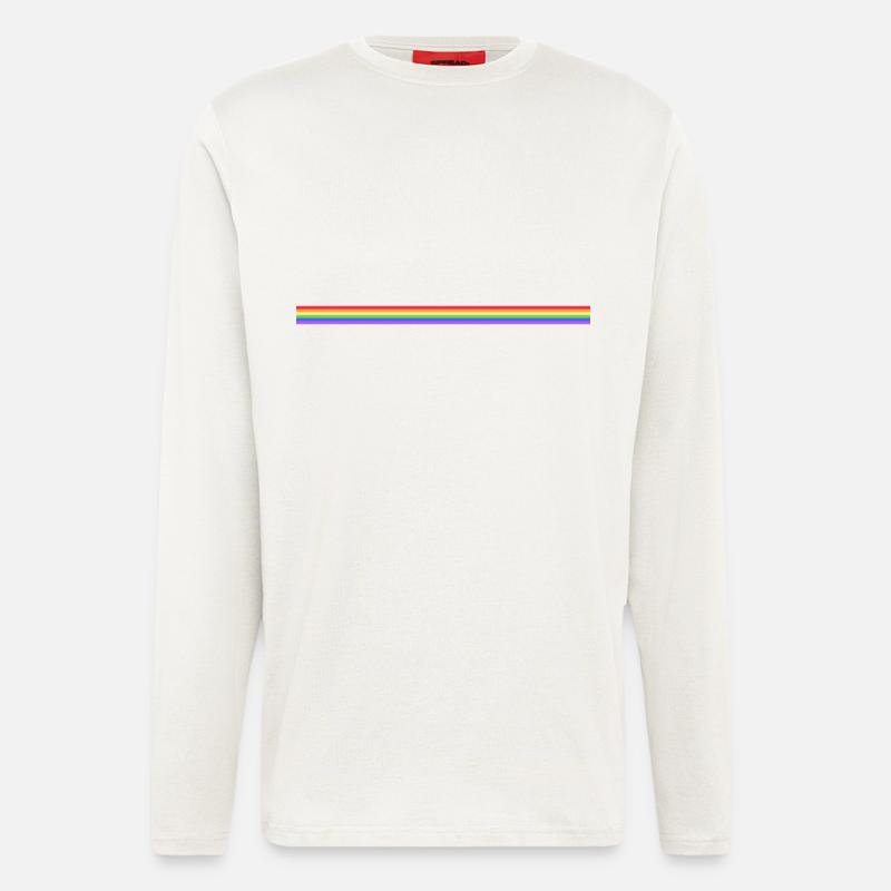 Regenbogen Pride Streifen LGBTQIA+ - Langarmshirt - made by SPREAD  - OFF WHITE