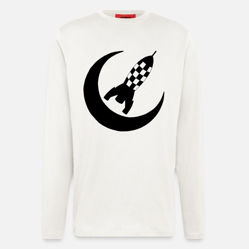 Black rocket and half-moon - Longsleeve - made by SPREAD  - OFF WHITE