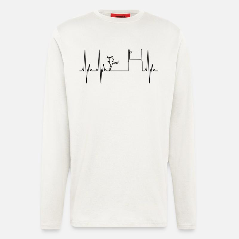 Rugby-Elektrokardiogramm - Langarmshirt - made by SPREAD  - OFF WHITE