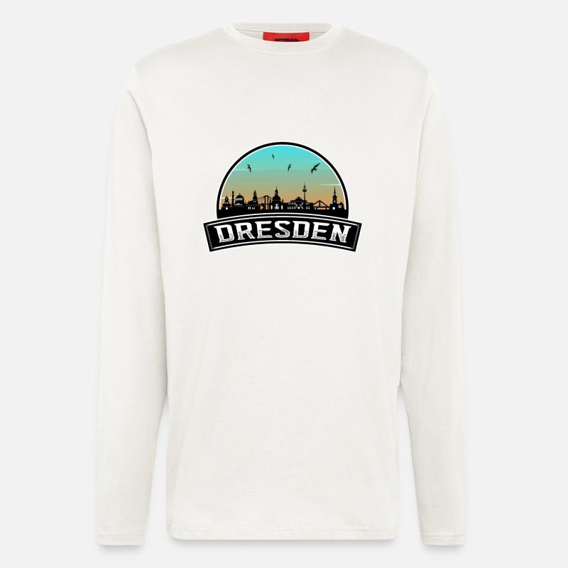 Dresden Deutschland Skyline Deutsches Souvenir - Langarmshirt - made by SPREAD  - OFF WHITE