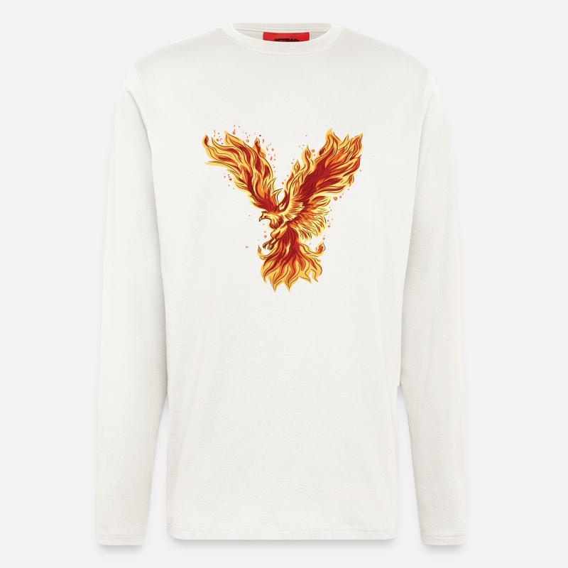 Feuriger Phoenix Mythos Design - Langarmshirt - made by SPREAD  - OFF WHITE
