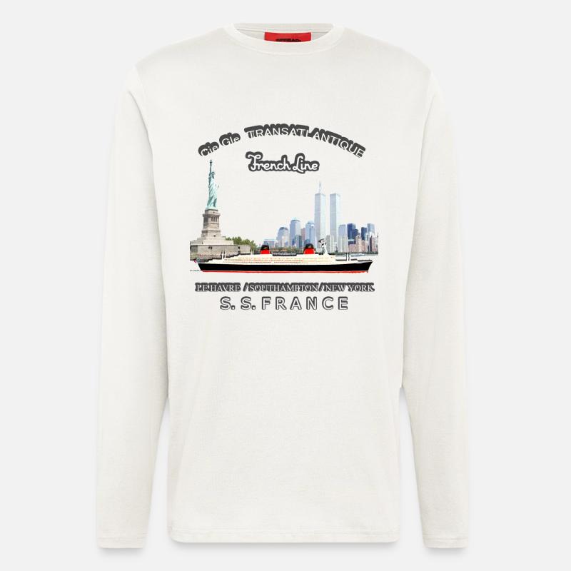 FRANKREICH PAQUEBOT NEW YORK - Langarmshirt - made by SPREAD  - OFF WHITE