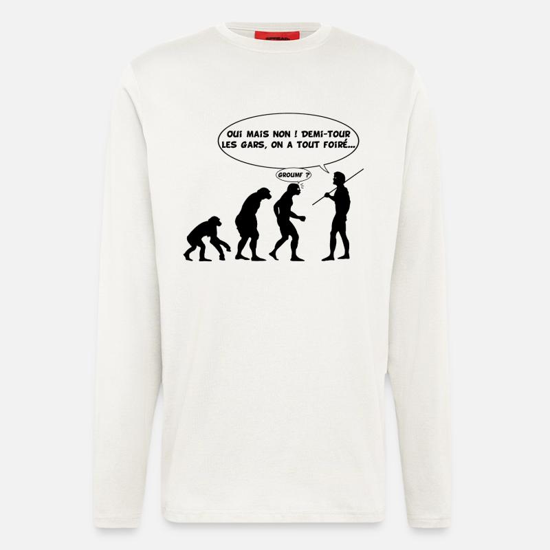 évolution inversée - Manches longues bio décontracté fabriqué en UE - OFF WHITE