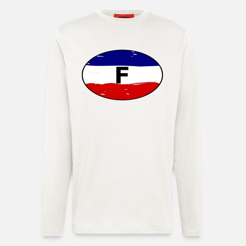 Frankreich Autoaufkleber - Langarmshirt - made by SPREAD  - OFF WHITE