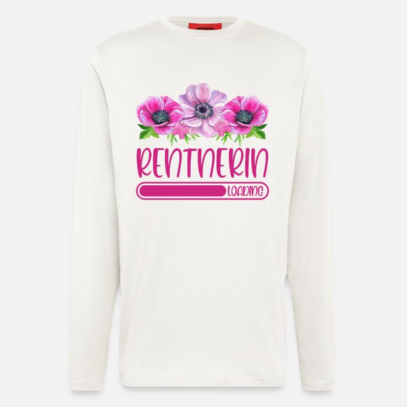 Rentnerin Loading Rente Ruhestand Rentner Blumen - Langarmshirt - made by SPREAD  - OFF WHITE