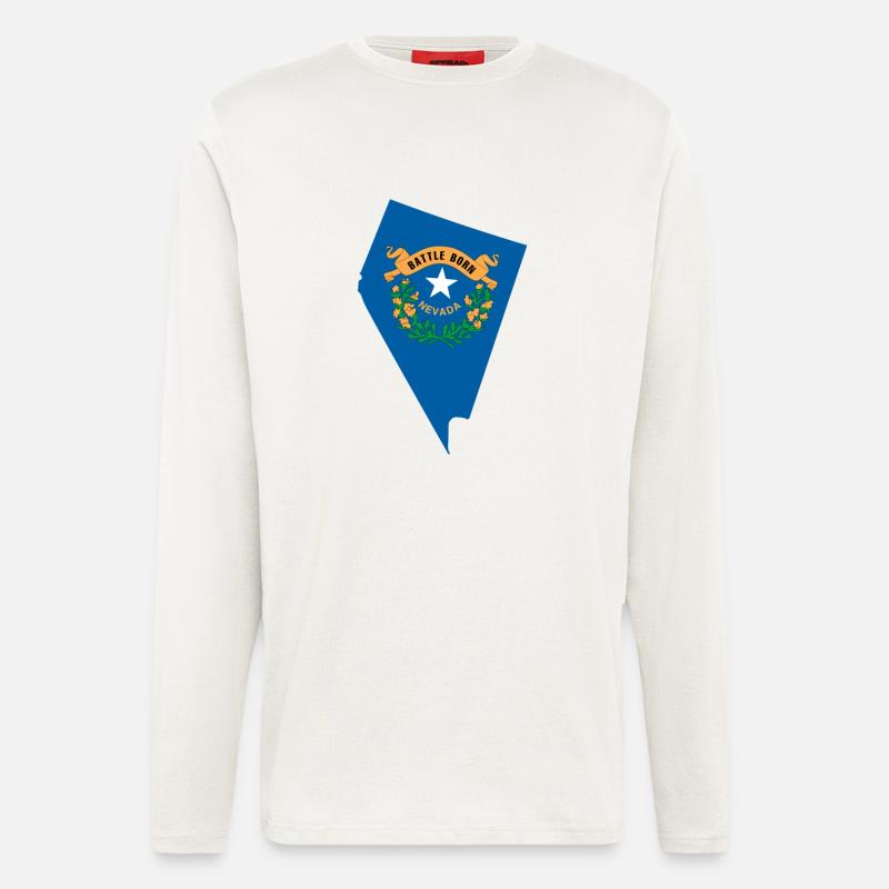 Nevada USA State Nevada Flag Map - Longsleeve - made by SPREAD - OFF WHITE