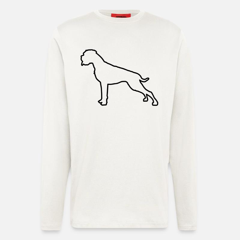 Boxer Umriss - Langarmshirt - made by SPREAD - OFF WHITE