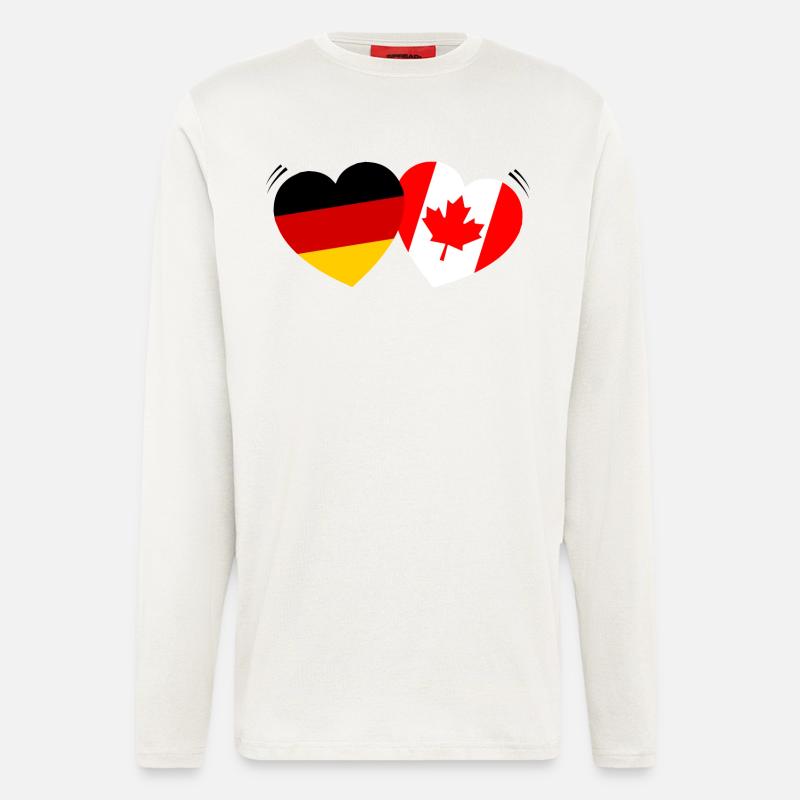 Deutsch-kanadische Liebe - Langarmshirt - made by SPREAD  - OFF WHITE