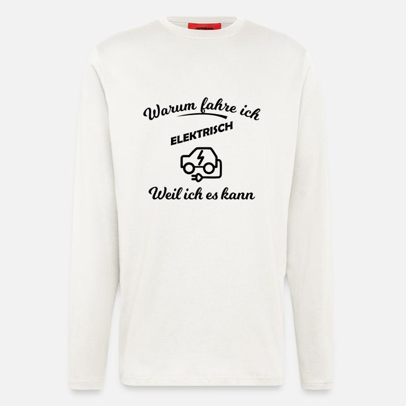 Elektrische Autos - Langarmshirt - made by SPREAD  - OFF WHITE