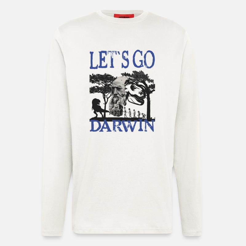 Charles Darwin Evolution textile gift idea - Longsleeve - made by SPREAD  - OFF WHITE