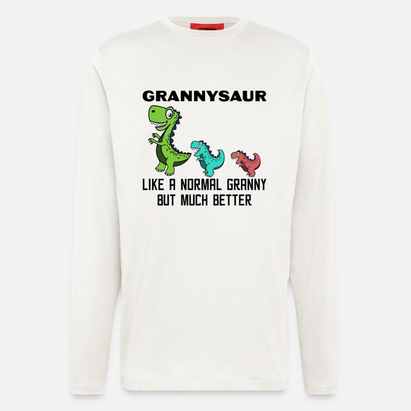 Lustig Großmutter Oma Dinosaurier Statement - Langarmshirt - made by SPREAD  - OFF WHITE
