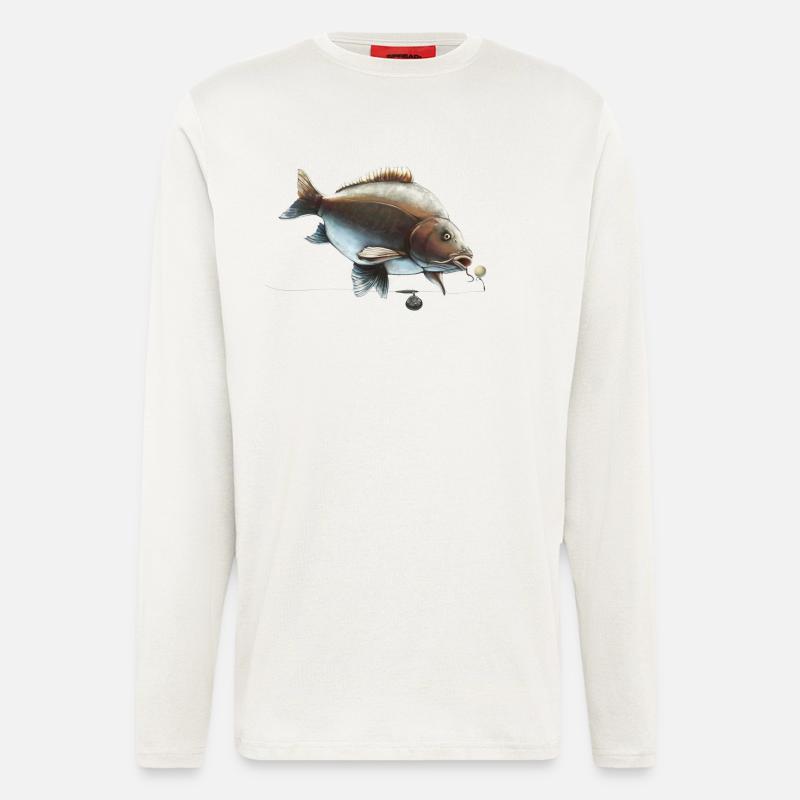 Spiegelkarpfen Ronnie Rig Angeldesign - Langarmshirt - made by SPREAD  - OFF WHITE