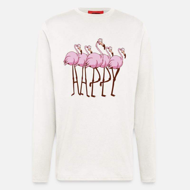 Flamingos - Langarmshirt - made by SPREAD  - OFF WHITE