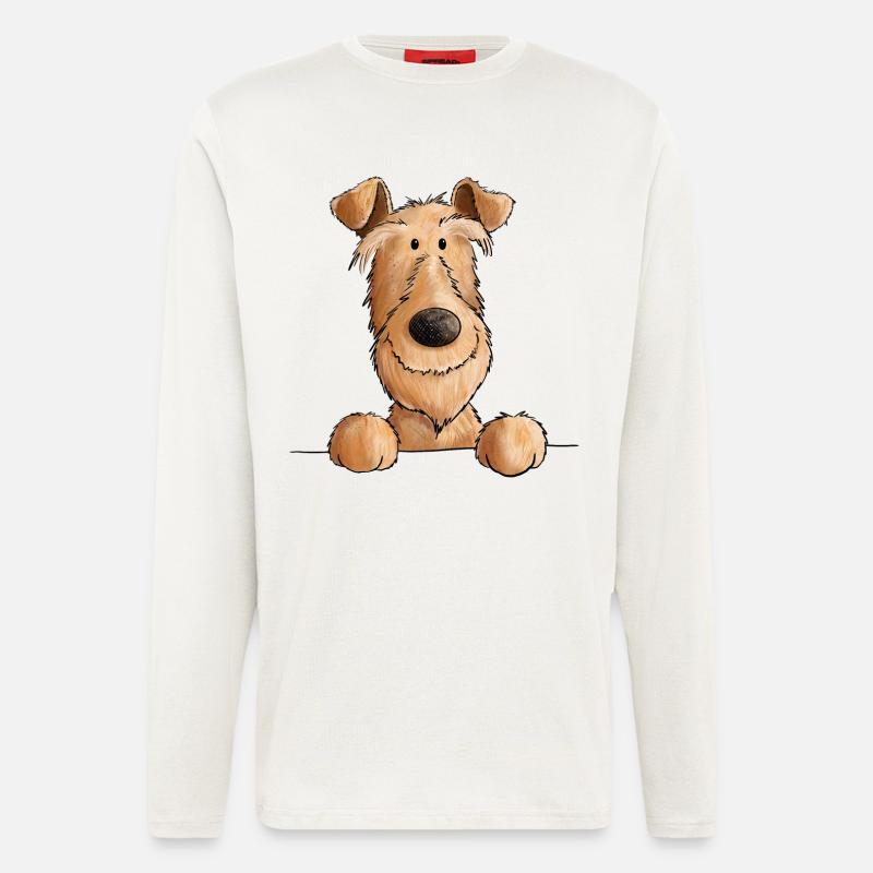 Irish Terrier Hund I Hunderasse - Langarmshirt - made by SPREAD  - OFF WHITE