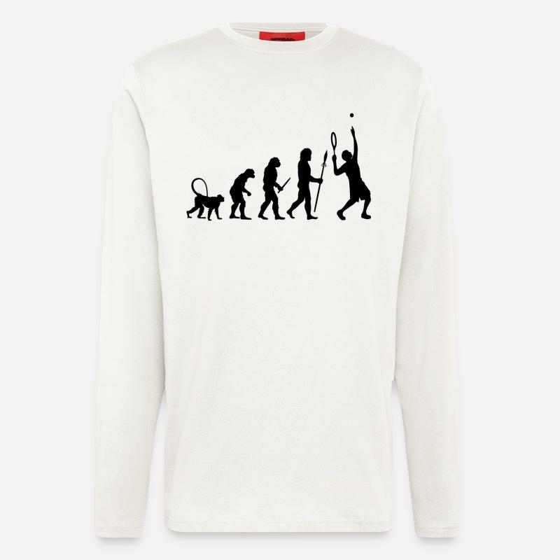 Evolution eines Tennisspielers - Langarmshirt - made by SPREAD  - OFF WHITE