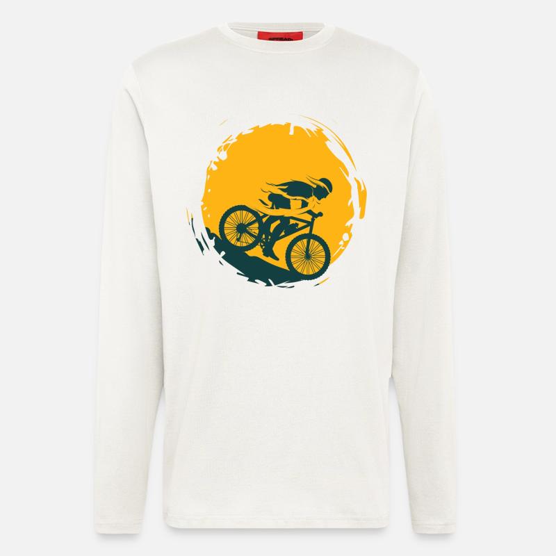 Mountainbiker mit Schwung - Langarmshirt - made by SPREAD  - OFF WHITE