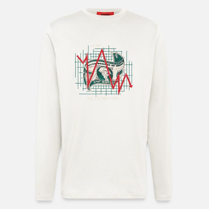 Que vaut mon argent d’autre! - Manches longues bio décontracté fabriqué en UE - OFF WHITE