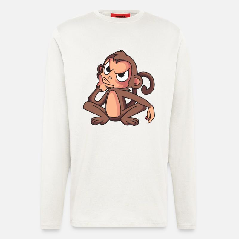 Schlaues Äffchen - Langarmshirt - made by SPREAD  - OFF WHITE