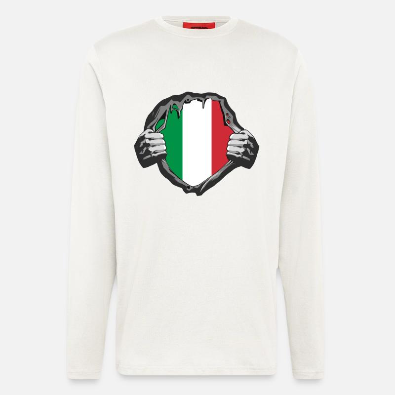 Italien Brust Design - Langarmshirt - made by SPREAD  - OFF WHITE