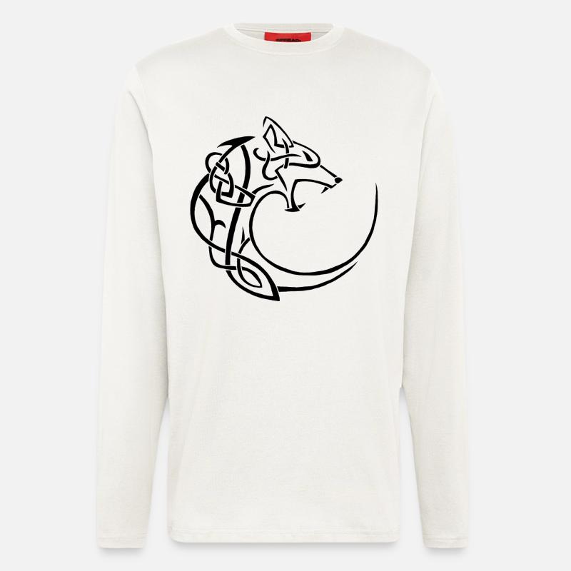 black lunar wolf - Longsleeve - made by SPREAD  - OFF WHITE