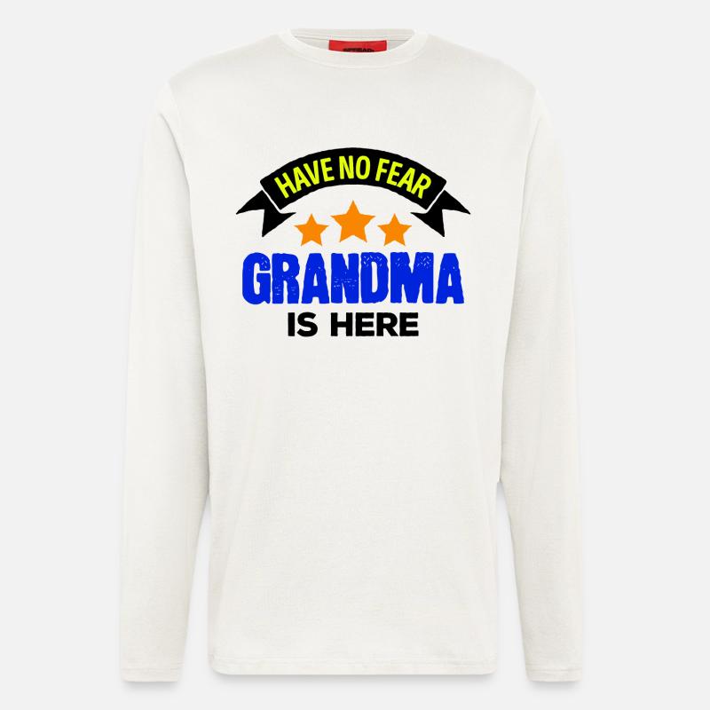 Grand-mère Grand-mère Cool Déclaration Lieblingsomi Omi - Manches longues bio décontracté fabriqué en UE - OFF WHITE