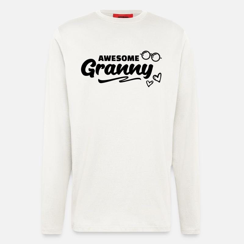 Brille Oma Großmutter Statement Alles Gute - Langarmshirt - made by SPREAD  - OFF WHITE