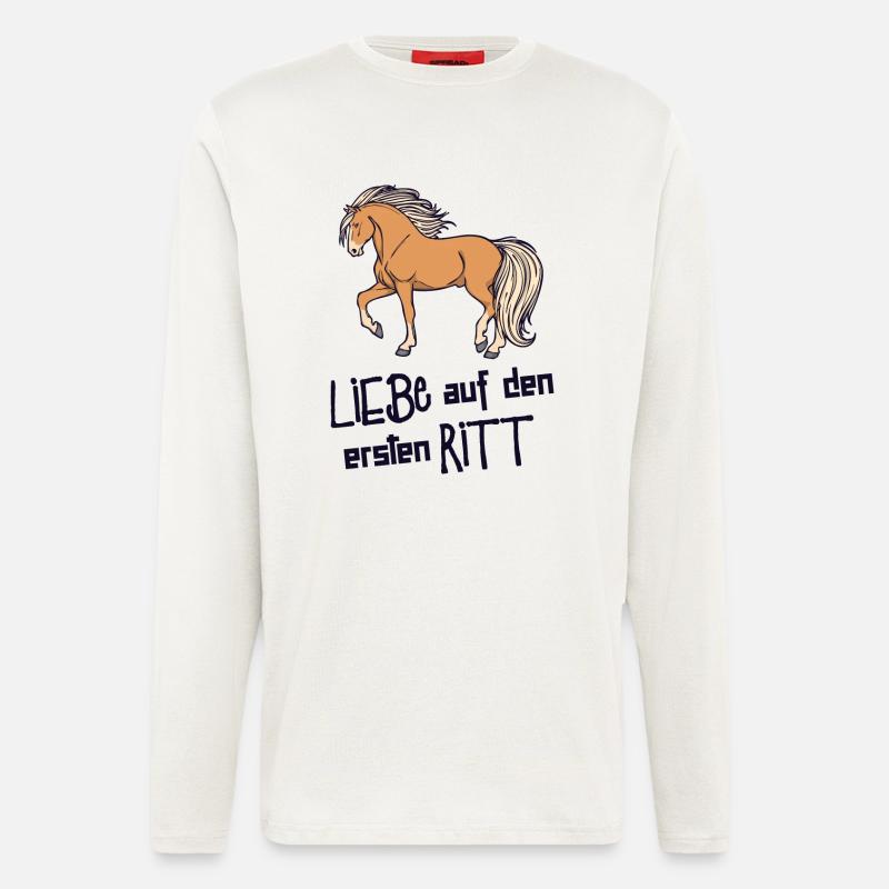 Lustig Statement Islandpferde Pferdeliebe Pferde - Langarmshirt - made by SPREAD  - OFF WHITE