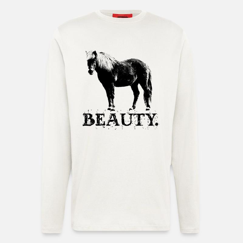 Pferdefan Pferde Spruch Islandpferde Isländer - Langarmshirt - made by SPREAD  - OFF WHITE